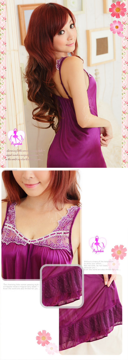 柔緞性感睡衣#23998 ( 紫 )