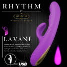 美國RHYTHM by KAMA SUTRA．LAVANI 3馬達7段變頻LED幻彩充電式矽膠按摩棒(紫)