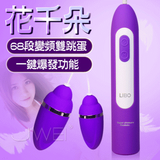 LIBO麗波．花千朵 68段變頻一鍵爆發USB充電雙跳蛋-紫色