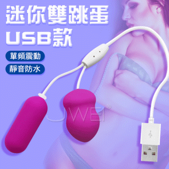 香港邦愛Loveaider．單頻USB直充防水雙跳蛋-紫色(子彈型+葫蘆型)