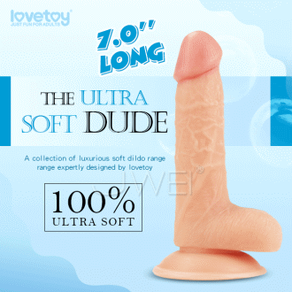 【Lovetoy原廠貨】The Ultra Soft Dude 超柔軟強力吸盤擬真按摩棒-7吋#1087