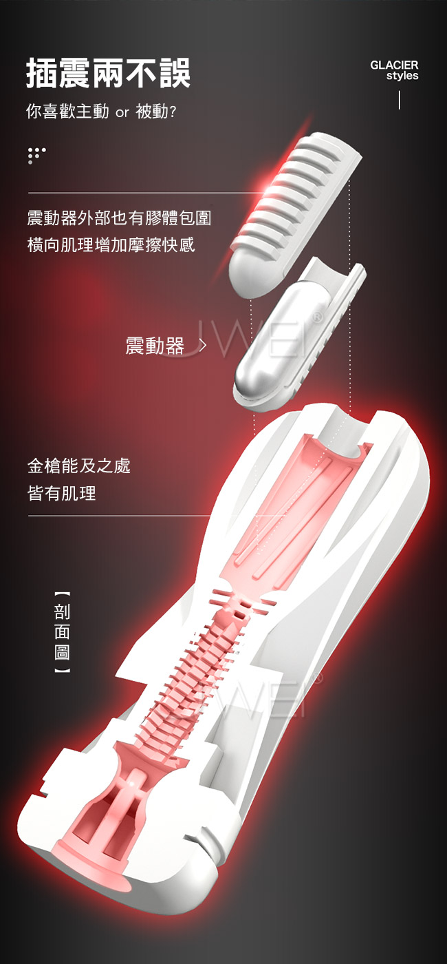 【GALAKU原廠貨】Touch in 20段震動變頻USB充電飛機杯-火山款