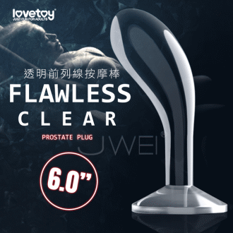 【Lovetoy原廠貨】Flawless Clear冰雪無暇系列 Prostate Plug透明前列腺按摩棒-6吋# LV310019