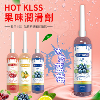 HOT KISS ‧ 冰感藍莓 水溶性人體水果香味潤滑液 200ml﹝可口交、陰交、按摩﹞帶尖嘴導管 #590755